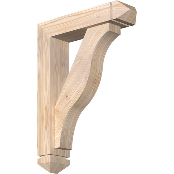 Ekena Millwork Funston Arts and Crafts Smooth Bracket w/ Offset Brace, Douglas Fir, 5 1/2"W x 22"D x 30"H BKT0604X22X30FST03SDF - main